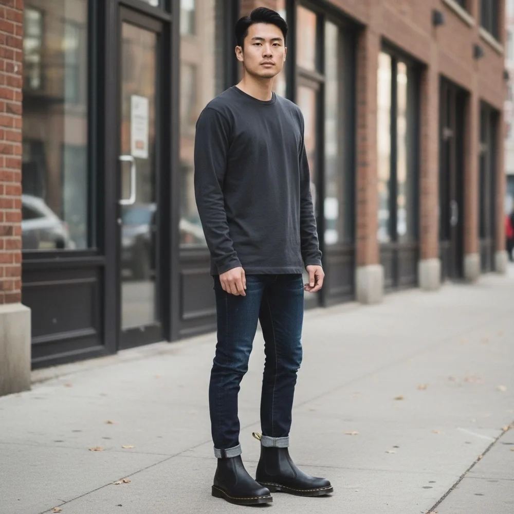 Dr. Martens 2976 YS Chelsea Boots Black Smooth Leather NIB Men's 11 EU45